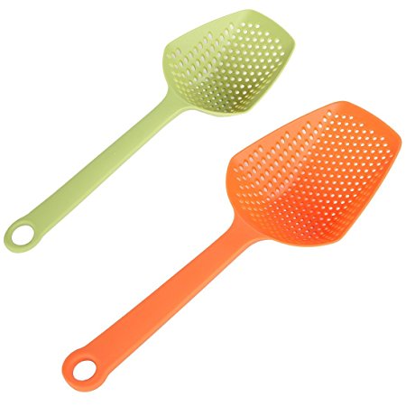 Home-X Food Colander, Strainer, Scoop Spoon. Set of 2