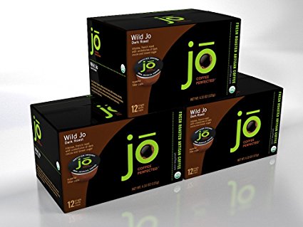 WILD JO: 36 Cup Organic Dark French Roast Single Serve Coffee for Kuerig K-Cup Brewers, Bold Strong Rich Wicked Good! Keurig 1.0 & 2.0 Eco-Friendly Cup, Our Most Popular, No Additives, Non-GMO