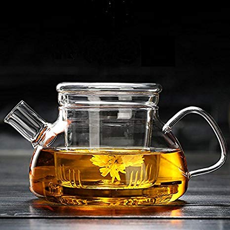 Cosy-Yc Glass Teapot With Infuser,Teapot With Strainer For Loose Tea,Safe On Stovetop, Nordic Pot With Glass Infuser And Glass Lid(Nordic Pot 600ML/21oz)