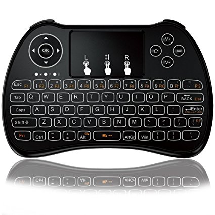 Tripsky P9 2.4GHz Mini Wireless Keyboard without Backlit, Handheld Remote with Touchpad Mouse for for Android TV Box, Windows PC, HTPC, IPTV, Raspberry Pi, XBOX 360, PS3, PS4(Black)