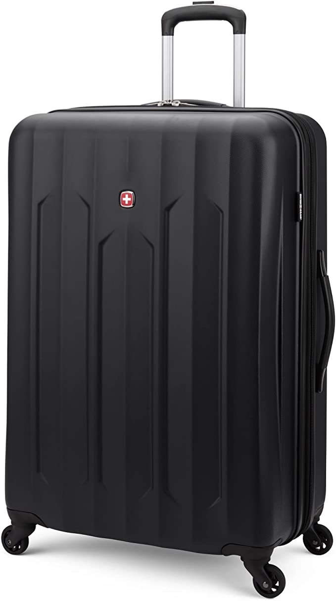 SwissGear Chrome Large Luggage - Hardside Expandable Spinner Luggage 28-Inch - Black