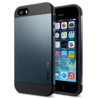 iPhone 5 Case Spigen Slim Armor Case for iPhone 5S5 - 1 Pack - Metal Slate SGP10088