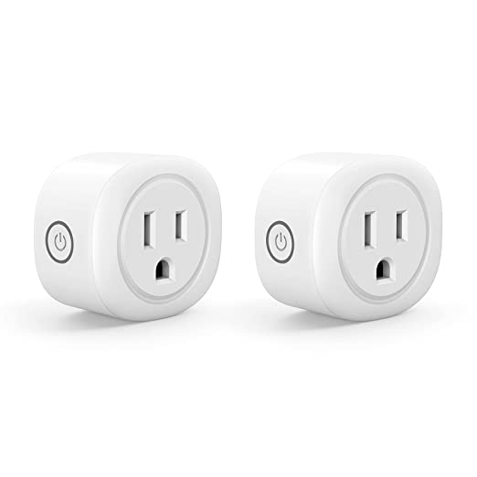 Smart Plugs Compatible with Alexa Google Assistant for Voice Control, MONGERY Mini Smart Outlet WiFi Plug with Timer Function, No Hub Required, FCC CE Certified 2 Pack, White