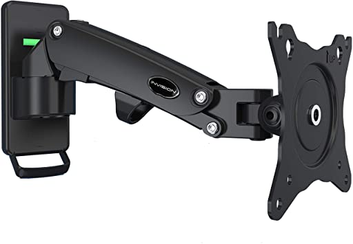 Invision TV Wall Bracket and PC Monitor Wall Mount for Small 17-27 inch Screens. VESA 75x75mm & 100x100mm. Ergonomic Tilt Swivel and Rotate. Weight Capacity 2-7kg [FX100]