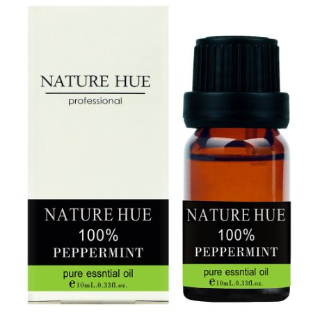 Nature Hue - Peppermint Essential Oil 10 ml, 100% Pure Therapeutic Grade, Undiluted