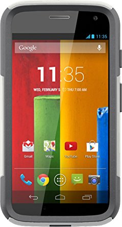 OtterBox COMMUTER SERIES for Moto G (1st Gen ONLY) - Retail Packaging - GLACIER (WHITE/GUNMETAL GREY)