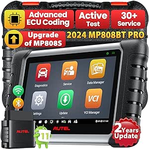 Autel MaxiPRO MP808BT PRO, 2024 Newest 2-Year Update (C$950 Valued), ECU Coding as MS906 PRO/ MS906BT, Bidirectional Scan Tool, 31  Service, OE Full Diagnose, Level up from MP808S, FCA SGW, 11.0 OS