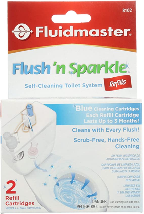 Fluidmaster 8102P8 Flush 'N Sparkle Toilet Cleaner Blue Refills