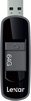 Lexar Jumpdrive S75 64GB USB 3.1 Flash Drive, Black (LJDS75-64GABBKNA)