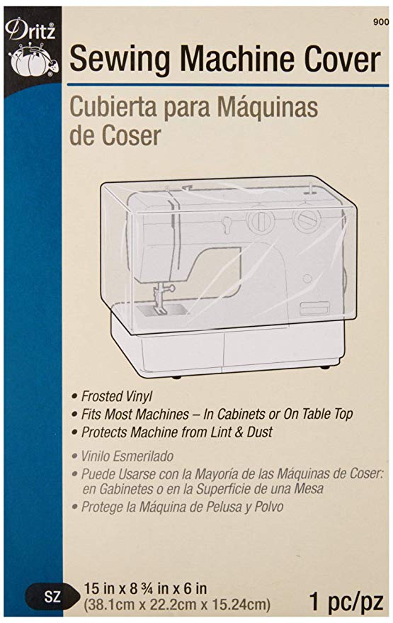 Dritz 900 Dust Cover for Sewing Machine, 15" x 8-3/4" x 6", Frosted Vinyl