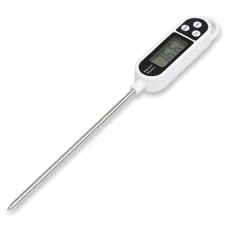 Digital Food Thermometer - Quick Read for Accurate Temperature Testing for Cooking Food, Liquid, Meat, Smoker, Kitchen and Barbeque BBQ Grilling with Stainless Steel Probe