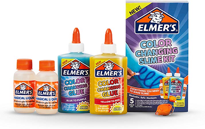 Elmer’S Color Changing Slime Kit | Slime Supplies Include Elmer's Color Changing Glue, Elmer’S Magical Liquid Slime Activator, UV Light, 5 Piece Kit