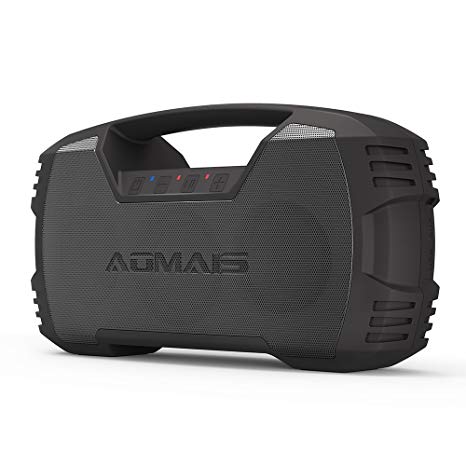 AOMAIS Go Bluetooth Speakers,Waterproof Portable Indoor/Outdoor 30W Wireless Stereo Pairing Booming Bass Speaker,30-Hour Playtime with 8800mAh Power Bank,Durable for Pool Party,Beach,Camping(Black)