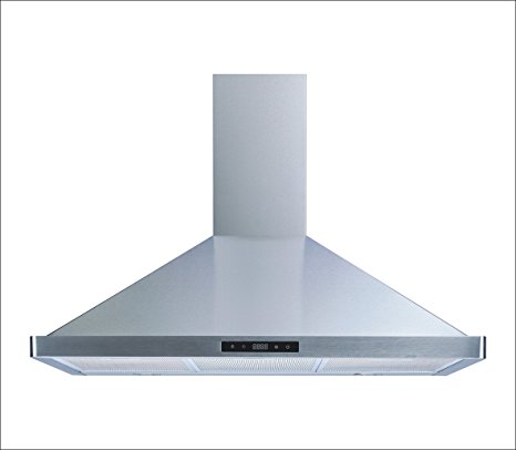 Winflo 36" Wall Mount Stainless Steel Convertible Kitchen Range Hood with 450 CFM Air Flow, Touch Control, Aluminum Grease Filters and LED Lights