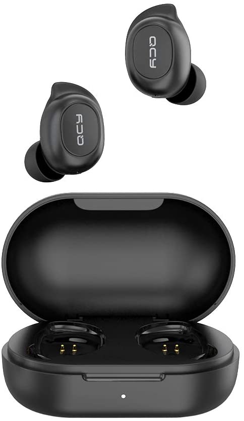 QCY T9 True Wireless Bluetooth Earbuds with Magnetic Charging Case, Bluetooth V5.0 in-Ear Stereo Earphones, Hall Switch, Customize Exclusive APP, Open to Pair, 20 Hours Playtime