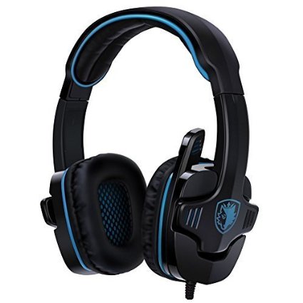 GHB Sades Gaming Headset Stereo 7.1 Surround Sound Effect with Microphone Deep Bass Volume Controller with Mute Function (Blue Black)