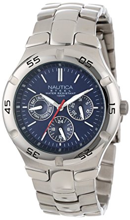Nautica Men's N10061 Stainless Steel Round Multi-Function Watch