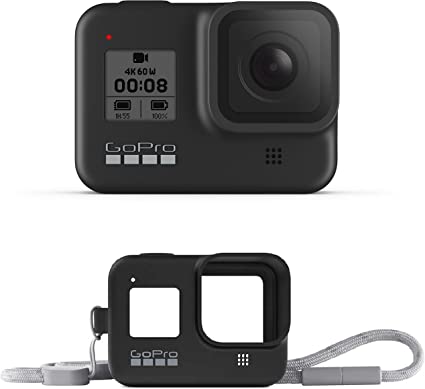 GoPro HERO8 Black Waterproof Action Camera with Touch Screen 4K Ultra HD Video 12MP Photos 1080p Live Accessory Bundle - 1 GoPro USA Battery   Lanyard (E-Commerce Packaging)