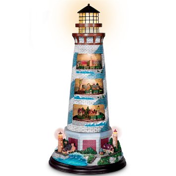 Thomas Kinkades Masterpiece Tower Of Light Lighthouse Sculpture by The Bradford Exchange