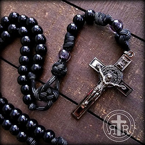 Black Paracord Rosary - $39.99 - Black Monk Rosary - Paracord Rosaries