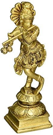 Lord Krishna Hindu God Brass Statue