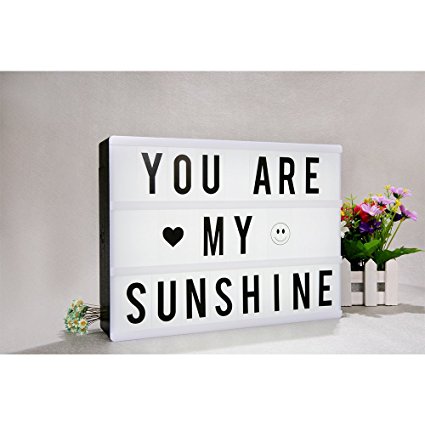 FSC~~A4 SIZE plastic vintage cinematic style lightbox with 90 letters, numbers and symbols