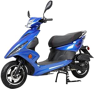 X-PRO Bali 150 Moped Street Gas Moped 150 Adult Bike with 10" Aluminum Wheels! (Blue)