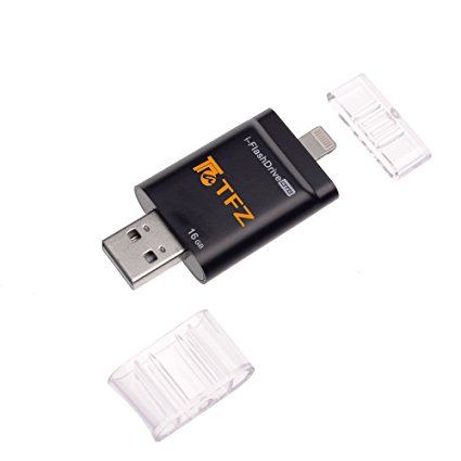 iPhone Flash Drive 16GB Lightning USB Memory Stick [Apple MFI Certified] Expansion Storage iDrive for iPhone Plus iPod iPad Macbook IOS Device - Black