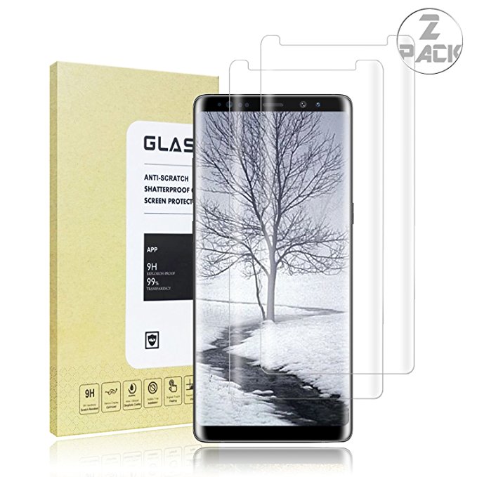 Galaxy Note 8 Screen Protector, BBInfinite[2 Pack] [Case Friendly] Tempered Glass Screen Protector Anti-Scratch,Bubble-Free,9H Hardness Premium Screen Protector for Samsung Galaxy Note 8 2017 (Clear)