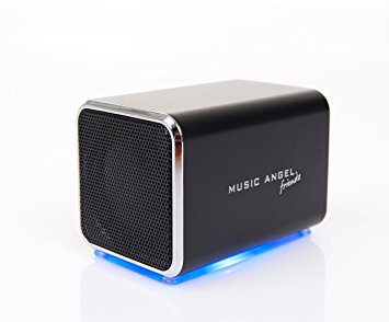 Music Angel Friendz Universal Portable Stereo Rechargeable Speaker for iPhone/iPad/iPod/MP3 Players/PC/MAC - Black