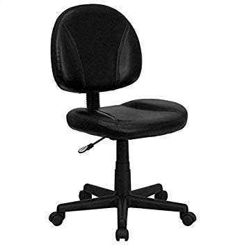 Flash Furniture Mid-Back Black Leather Ergonomic Swivel Task Chair