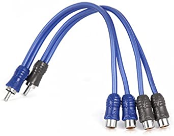 NVX Professional Grade 1 Male to 2 Female N-Series Y-Adapter RCA Audio Interconnect Cables - 2-Pack [XIN2F]