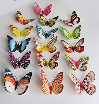 20pcs Colorful Magnet or Pin Fridge Simulation Dream Butterfly (10cm)