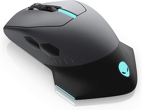 Alienware Wired/Wireless Gaming Mouse AW610M: 16000 DPI Optical Sensor - 350 Hour Rechargeable Battery Life - 7 Buttons - 3-Zone Alienfx RGB Lighting