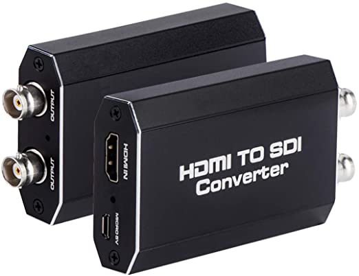 HDMI to SDI Converter, HDMI to SDI Adapter, Two SDI Output Audio Embedder Support HDMI 1.3, 3G/ HD-SDI Auto Format Detection Extender for Camera CCTV (Black)