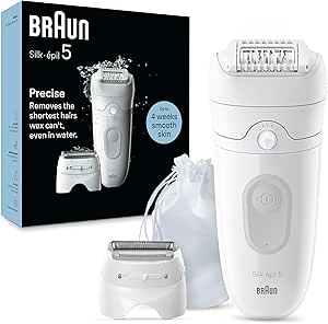 Braun Silk-épil 5, Depiladora Eléctrica Para Una Eliminación Del Vello Fácil, Piel Suave Duradera, 5-041, Blanco/Gris