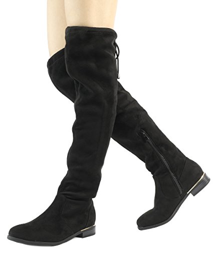 Dream Pairs Women's Suede Over The Knee Thigh High Winter Boots