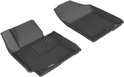 3D MAXpider Front Row Custom Fit Floor Mat for Select Hyundai Elantra Models - Kagu Rubber (Black)