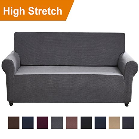 Chelzen Stretch Sofa Covers Polyester Spandex Fabric Couch Slipcovers (Sofa, Light Gray)
