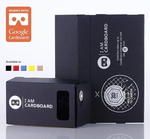 I AM CARDBOARD® 45mm Focal Length Virtual Reality Google Cardboard with Printed Instructions and Easy to Follow Numbered Tabs (WITHOUT NFC) (Black)