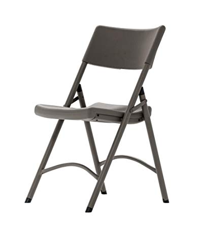 ZOWN Premium Commercial Blow Mold Banquet Folding Chair, Brown, 4 Pack