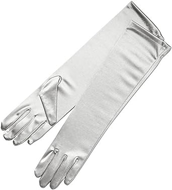 Women Elegant Elbow Length 15" Satin Gloves