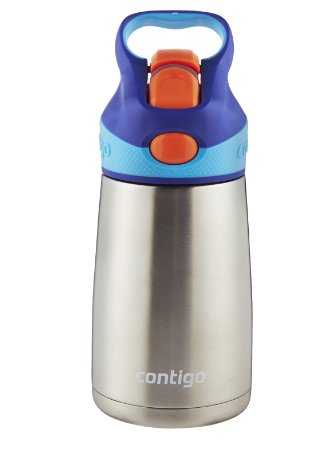 Contigo Autospout Striker Flip Chill Stainless Steel Kids Water Bottle 10-Ounce Sapphire