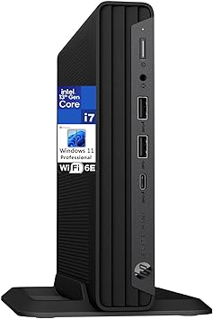 HP Elite Mini 800 G9 PC Business Desktop Computer, 13th Gen Intel 16-Core i7-13700, 64GB DDR5 RAM, 1TB PCIe SSD, WiFi 6E, Bluetooth, Type-C, Keyboard and Mouse, Windows 11 Pro, SSROTH Cable