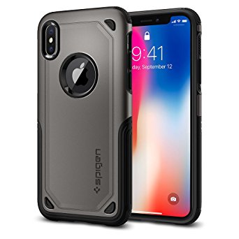 Spigen Hybrid Armor iPhone X Case with Air Cushion Technology and Secure Grip Drop Protection for Apple iPhone X (2017) - Gunmetal