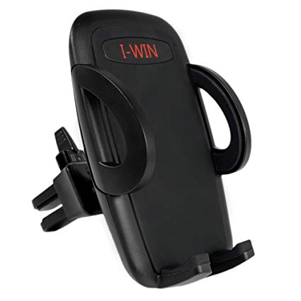 I-WIN Car Air Vent Cell Phone Holder | Rubber Clamps | Suitable for Varying Thickness of Vent Blades | Hands-Free Driving | For a Variety of Cell Phones | 5.6 x 3.3 x 2.8