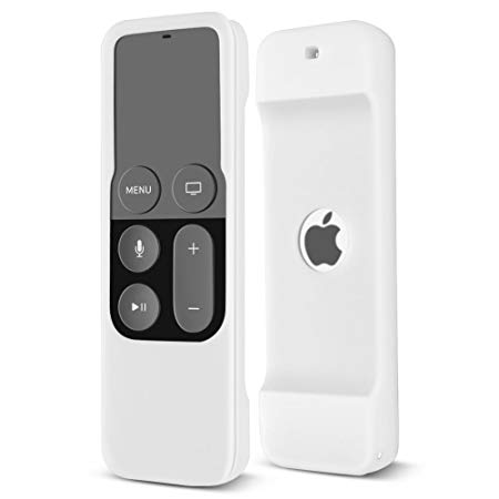 TNP Apple TV 4 Remote Case (White) - Protective Soft Silicone Case Cover Skin for New Apple TV 4th Generation 64GB/32GB Remote Control Controller with Lanyard Handle Strap