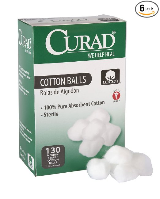 Curad Sterile Cotton Balls, 1-Inch, 130 Count (Pack of 6)