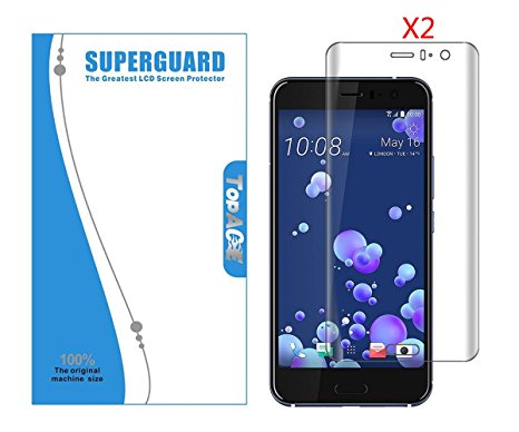 TopACE HTC U11 / Ocean Screen Protector Full Coverage PET Soft Skin Flexible TPU Film with Spray & Squeegee for HTC U11 / Ocean (2 Pack)