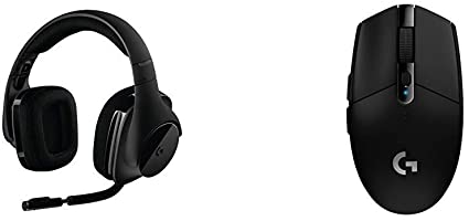 Logitech G533 Wireless Gaming Headset – DTS 7.1 Surround Sound – Pro-G Audio Drivers Bundle with Logitech G305 Lightspeed Wireless Gaming Mouse, Black